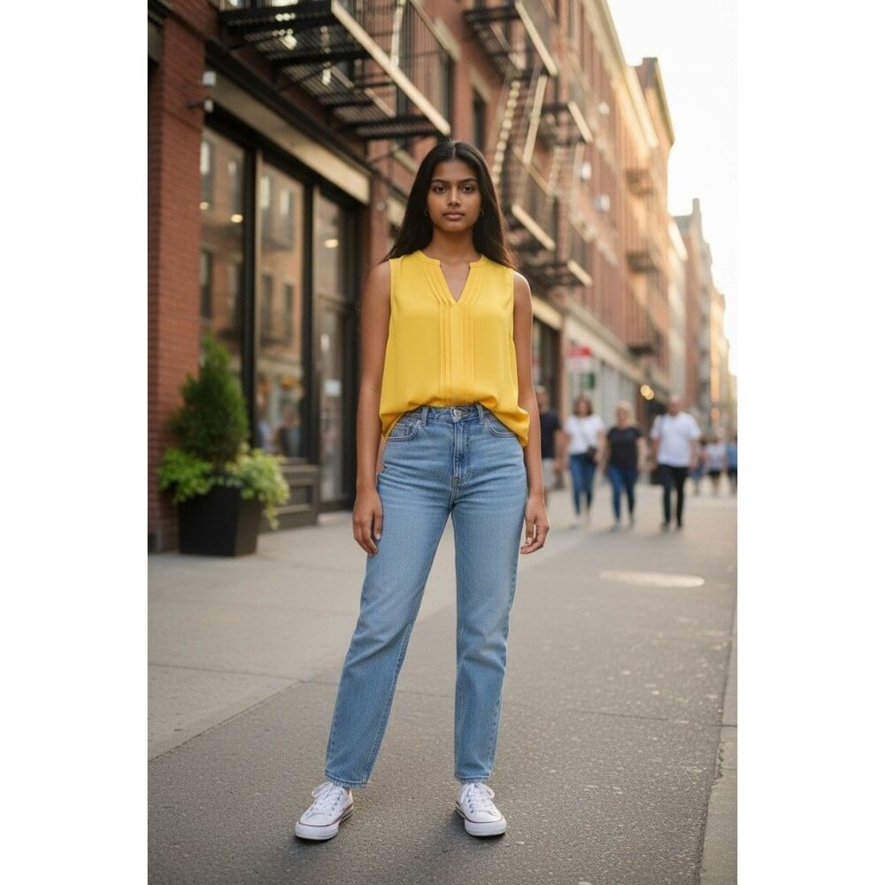 Hawthorn Sleeveless Canary Yellow Silk Blouse – Women’s 3X – $8
